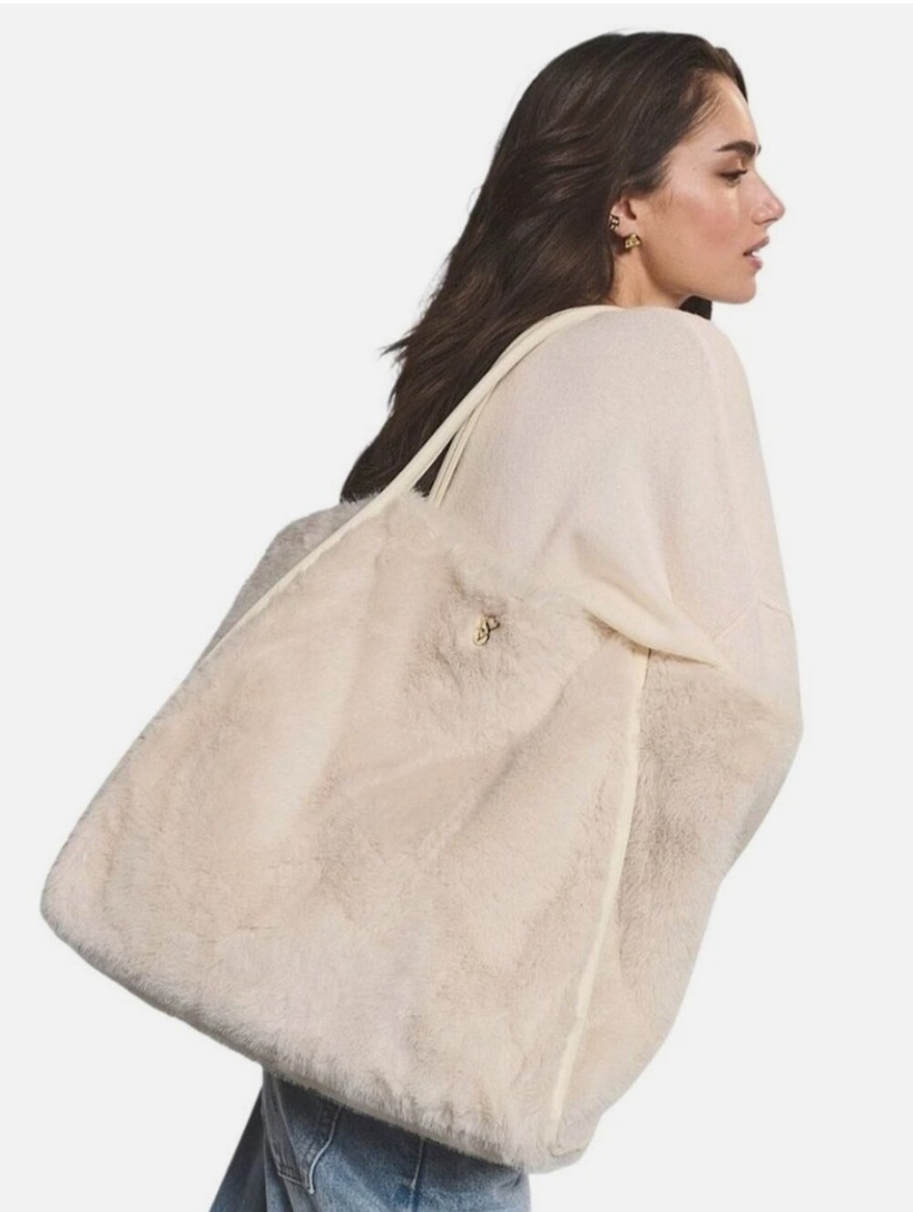 Victoria’s Secret✨ Cream Faux Fur Tote Bag✨ NWT